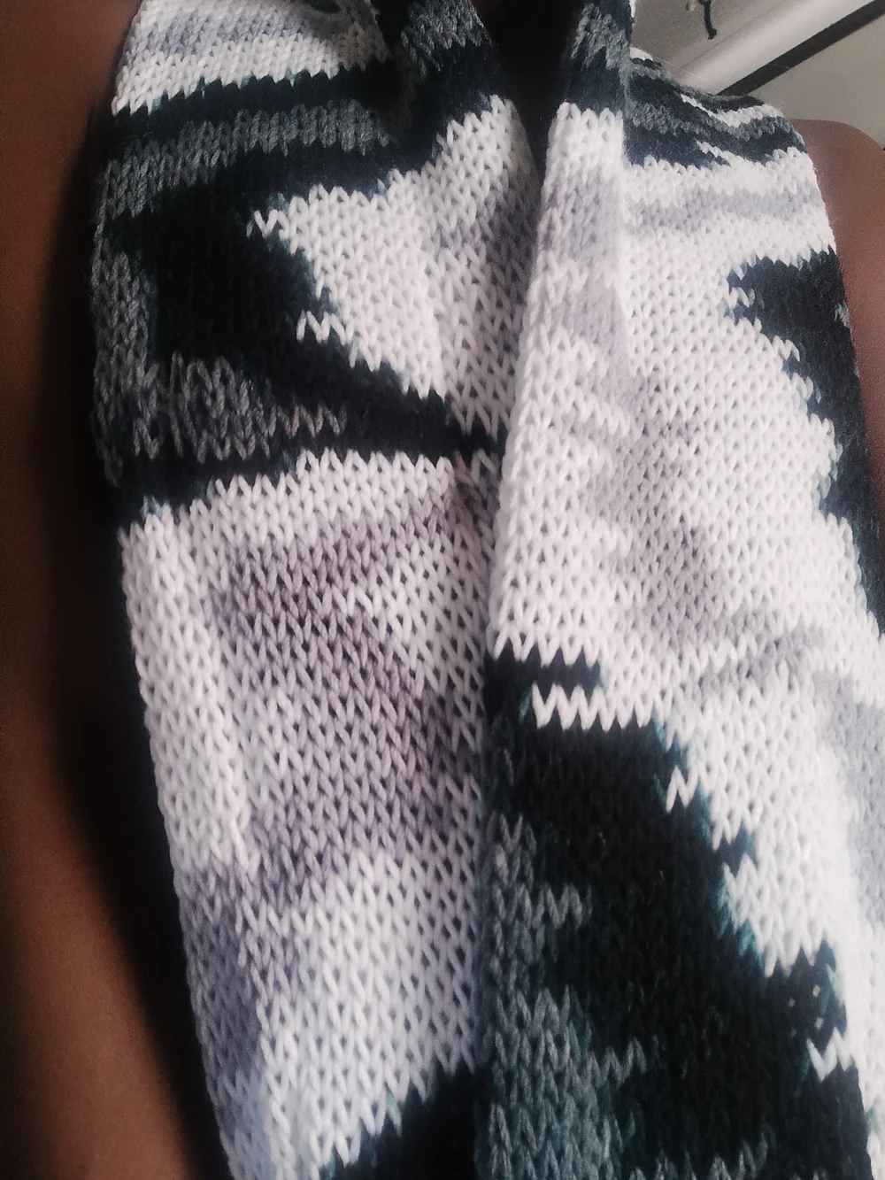 Sentro Knitting Machine Made Scarf. Hand Cranked